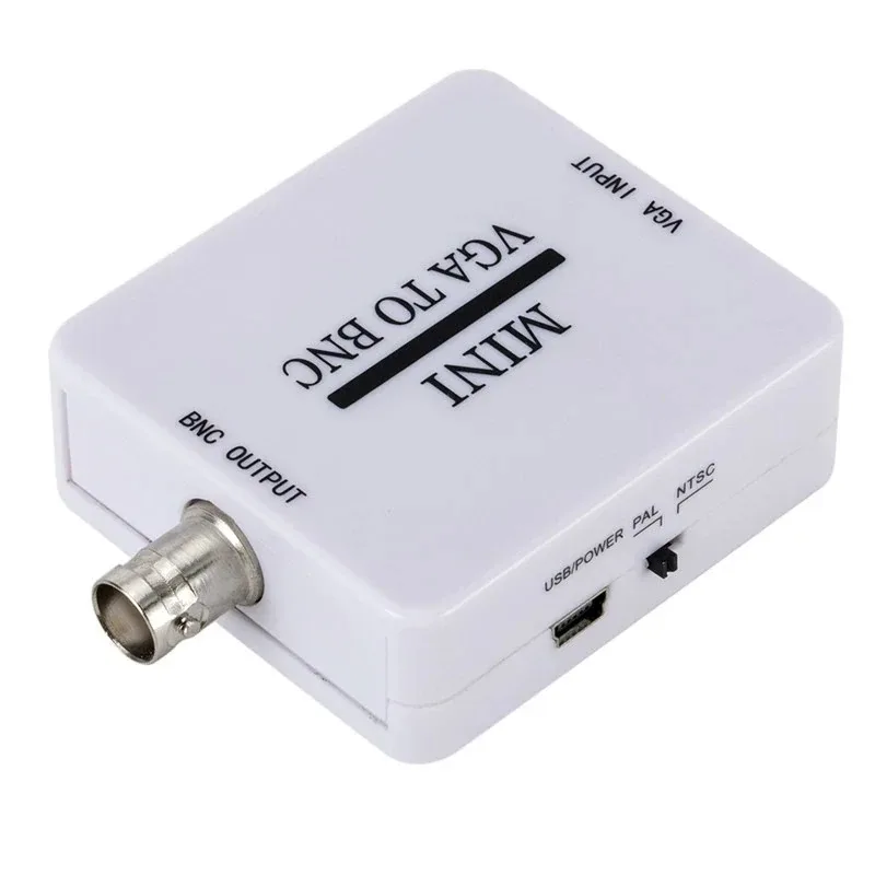 Mini HD VGA to BNC Video Converter Convertor Box Composite VGA to BNC Digital Switcher Box Video 1080P Converter Support NTSC