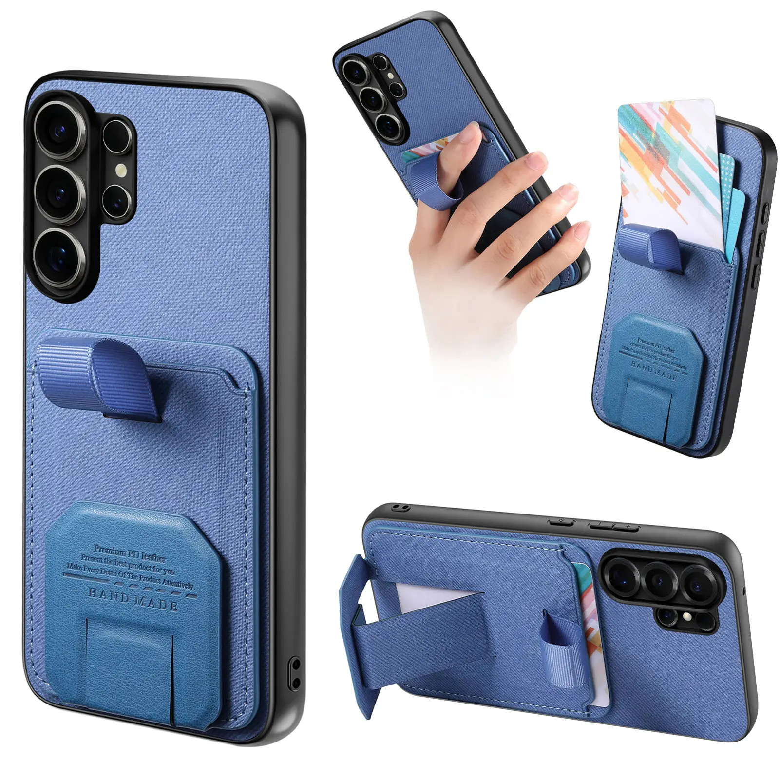 Luxury Wristband Holder Card Slot Phone Case with Stand and Anti-Drop Features