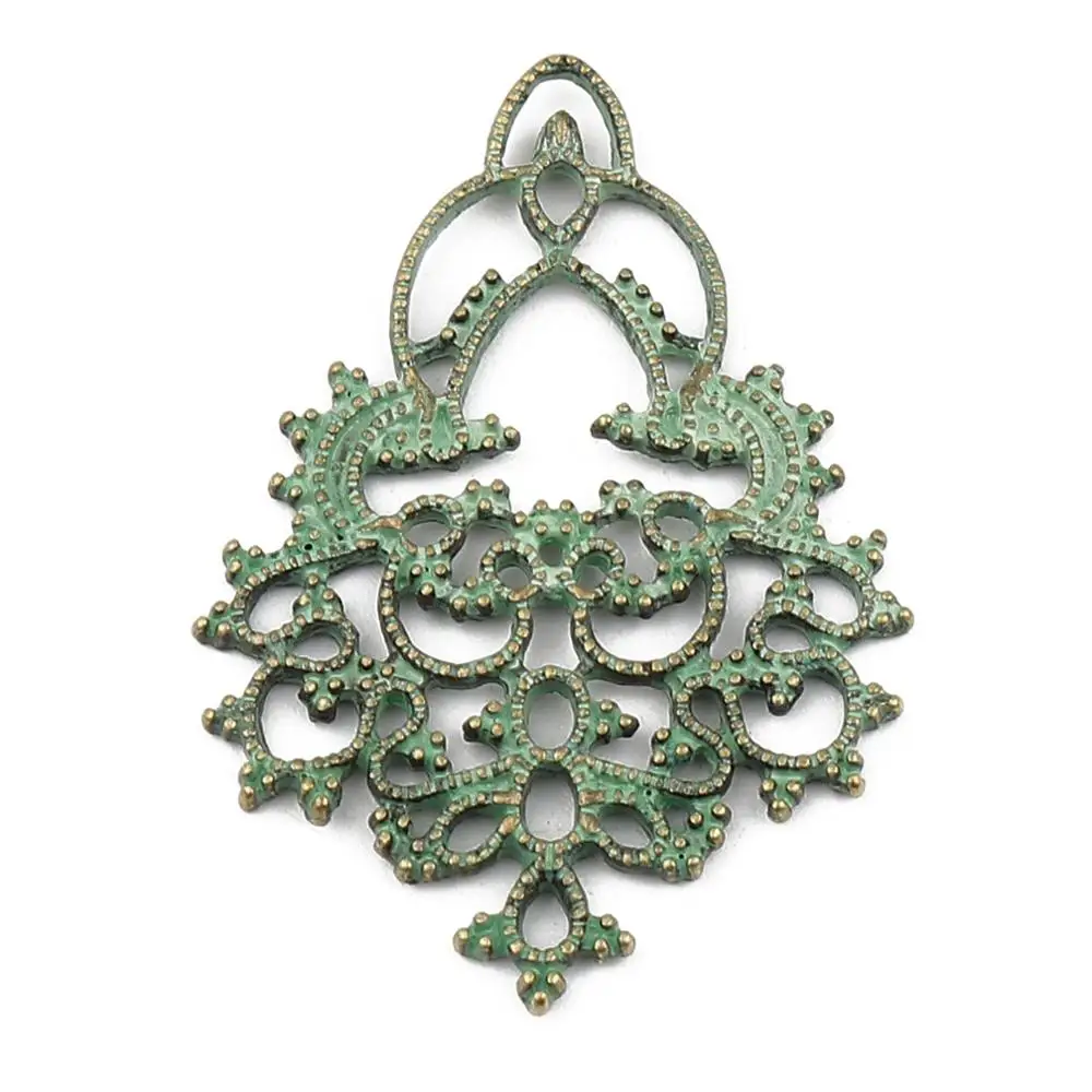 Bohemian Patina Anschlüsse Unregelmäßige Antik Bronze Farbe Metall Charms DIY Machen Halskette Schmuck Erkenntnisse 43mm x 30mm,10PCs