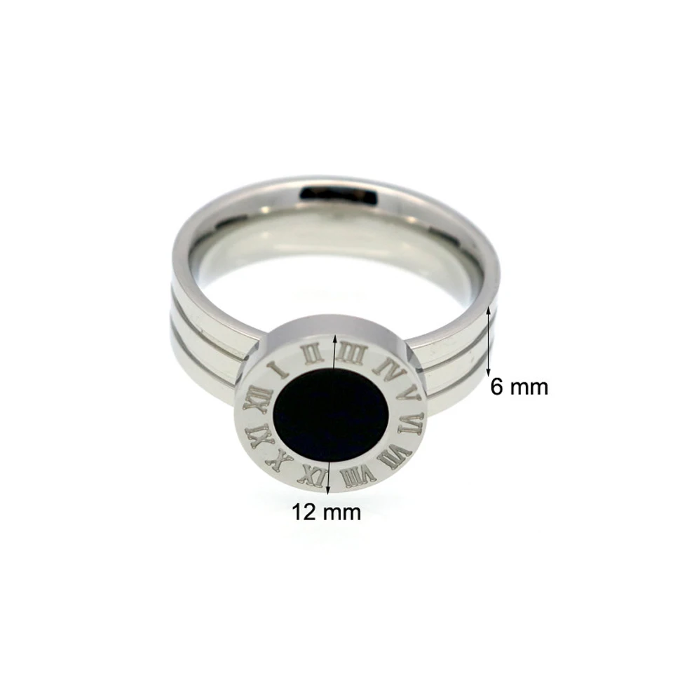 Women Finger Rings Stainless Steel Roman Numeral Shells Gold Rose Gold Color For Jewelry
