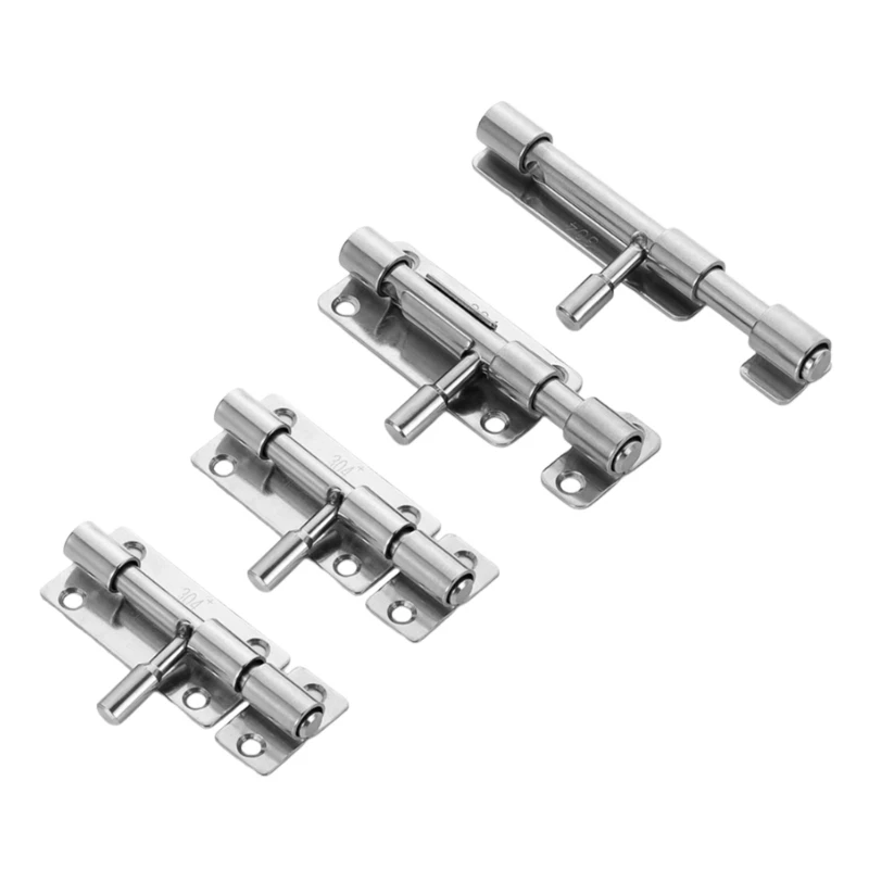 4pcs Steel Slide Latches Secure Barrels Bolts with Padlock Hole Simple Installs for Garden Gate Bathroom Shed door