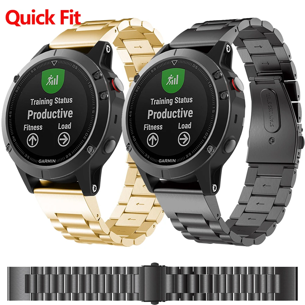 Quick Fit Metal Strap | Elegant Watchband Bracelet, 26-20mm Adjustable Width