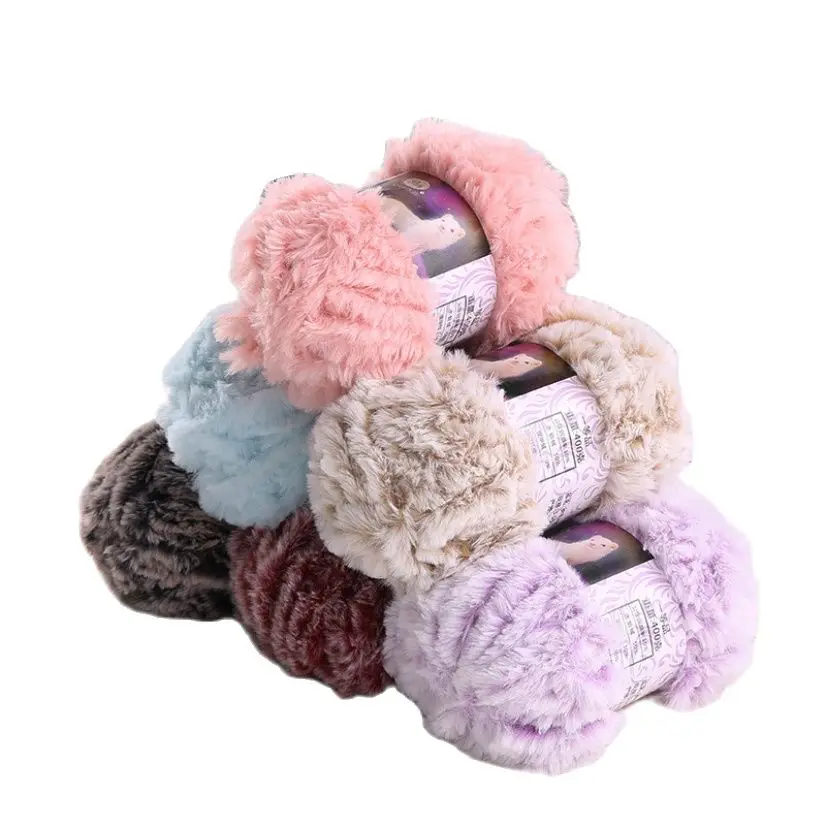 

50G/Roll Faux Fur Yarn Hair Mohair Wool Cashmere for Hand Knitting Crochet Sweater Thread Baby Clothes Scarfs Fluffy Mink Yarn