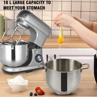 Настольный миксер на 10 л, 8 скоростей, электрический кухонный блендер из нержавеющей стали, мощный миксер 2000 Вт, бытовая техника для выпечки теста — изображение 2