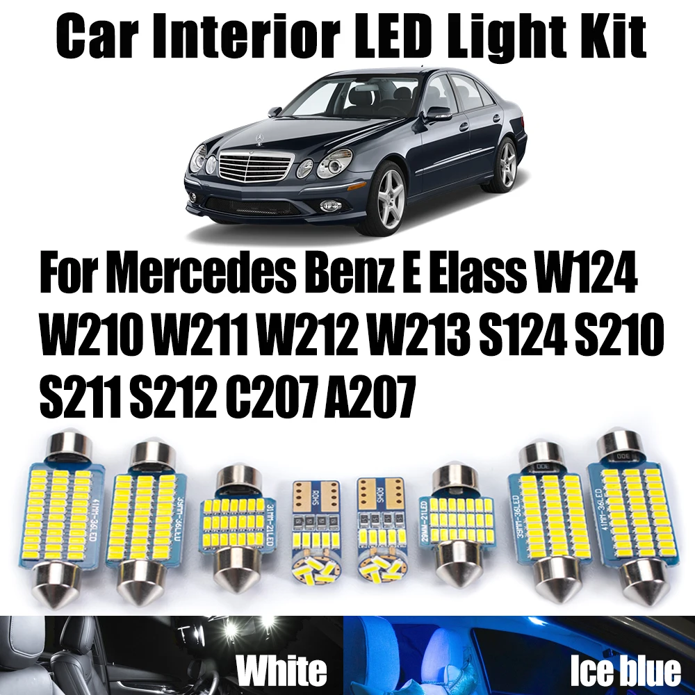 RTechnologyUK Blue Interior LED Bulb Kit For Mercedes E-Class W212 (Full Set)