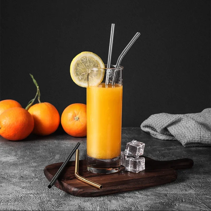 10 Colors Metal Drinking Straws 20Pcs Colorful Reusable 304 Stainless Steel Straws Set with 2 Brush for Bar Drinkware