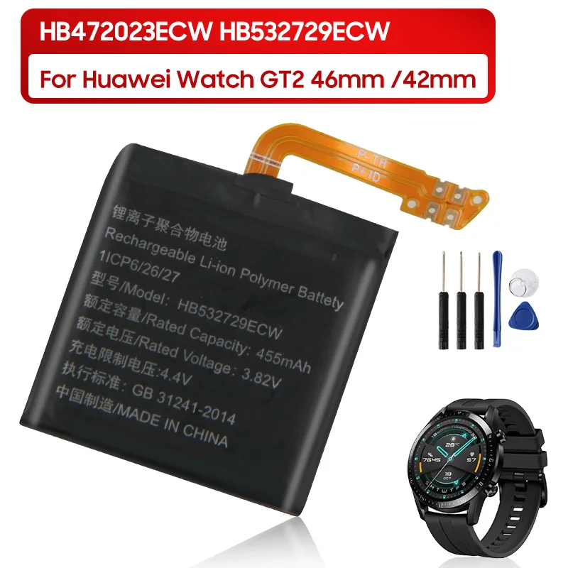 

Original Replacement Watch Battery HB532729ECW HB472023ECW For Huawei Watch GT2 GT 2 46mm 42mm Genuine Battery