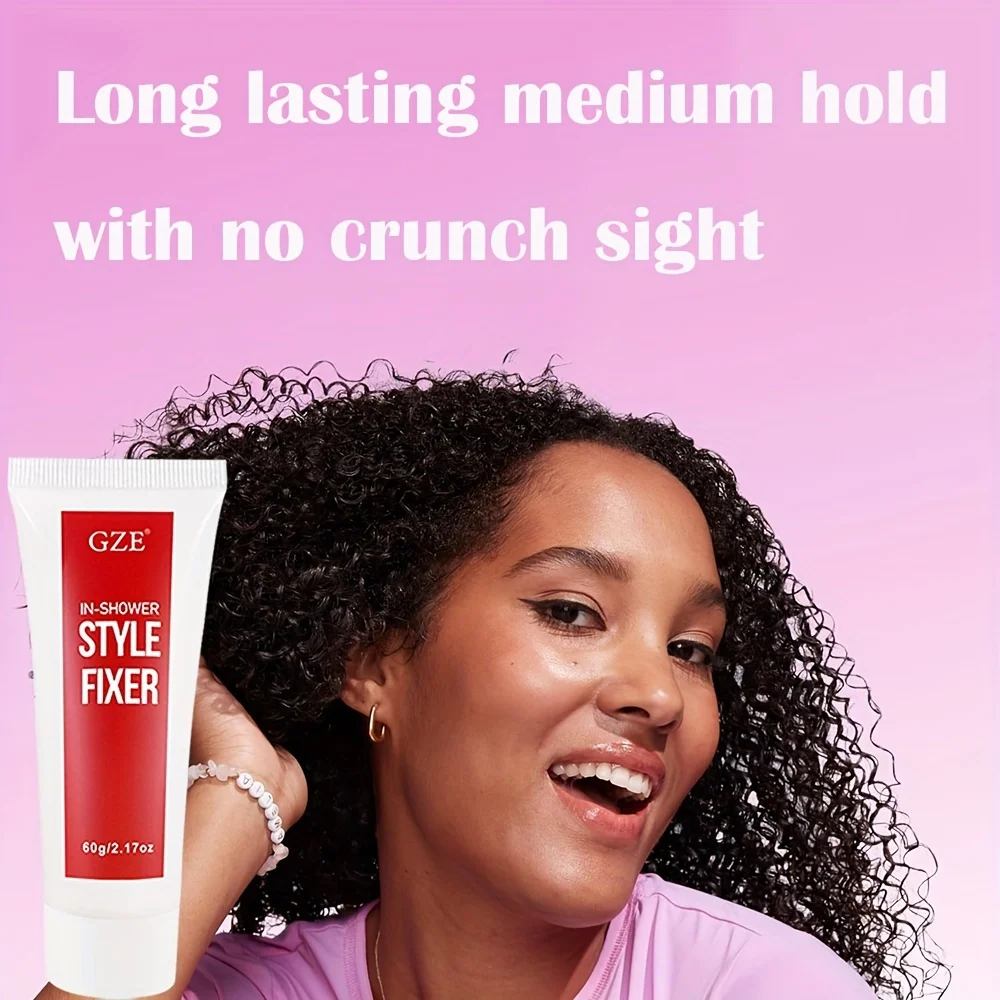 GZE In-Shower Style Fixer-Long-lasting Hold Hair Styling Gel for All Hair Types, Water-Activated Formula for Easy Application