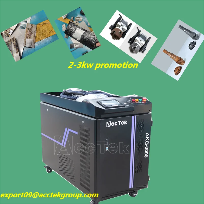 

AccTek 1kw 2kw Fiber Laser Cleaning Machine for Rust Removal Car Paint Powder Coatings Remover