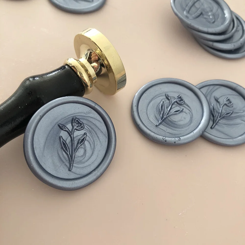 20-100pcs dusty blue Self Adhesive Wax Seal Stickers Wedding Invitation Envelope sealing Botanical Stickers wax seal stickers