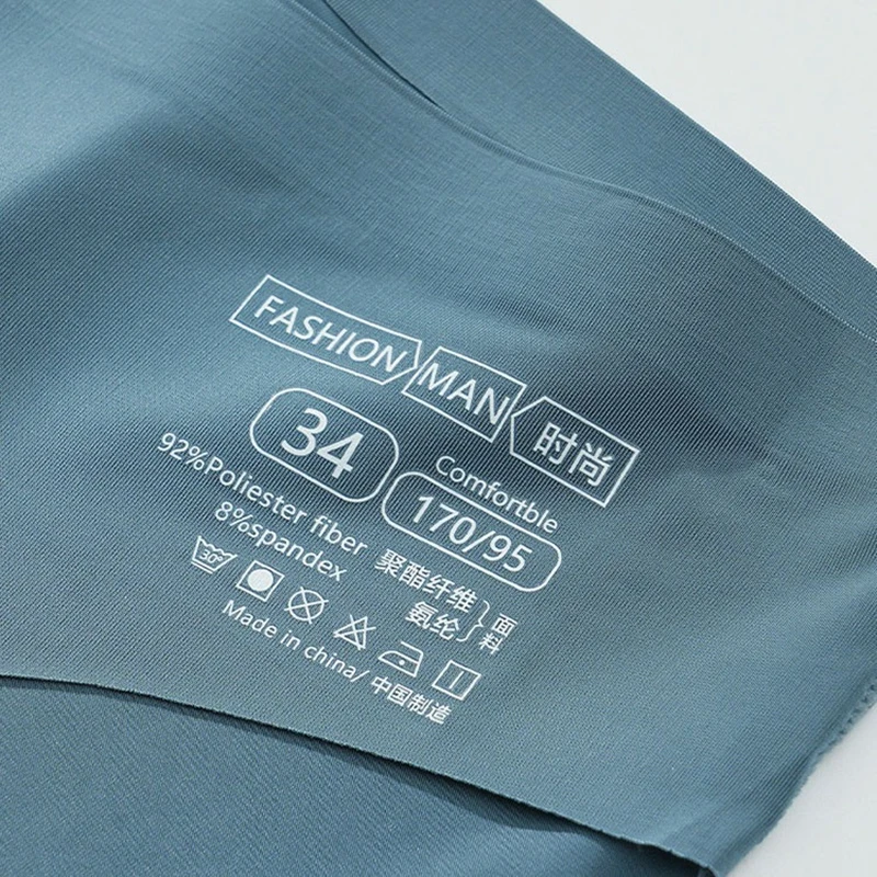 Men's Sexy Ice Silk Seamless Briefs Summer New Ultra-thin Transparent Quick-drying Trendy Breathable Underwear Panties