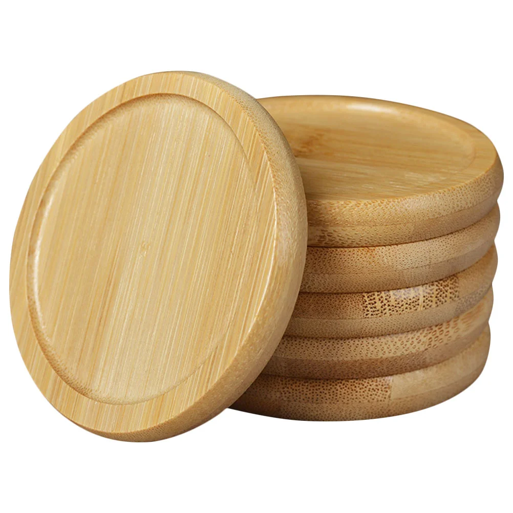 

6 Pcs House Plants Bamboo Pot Holder Round Coasters Car Insulated Cup Pads Non-slip Heat Insulation Mat Saucer