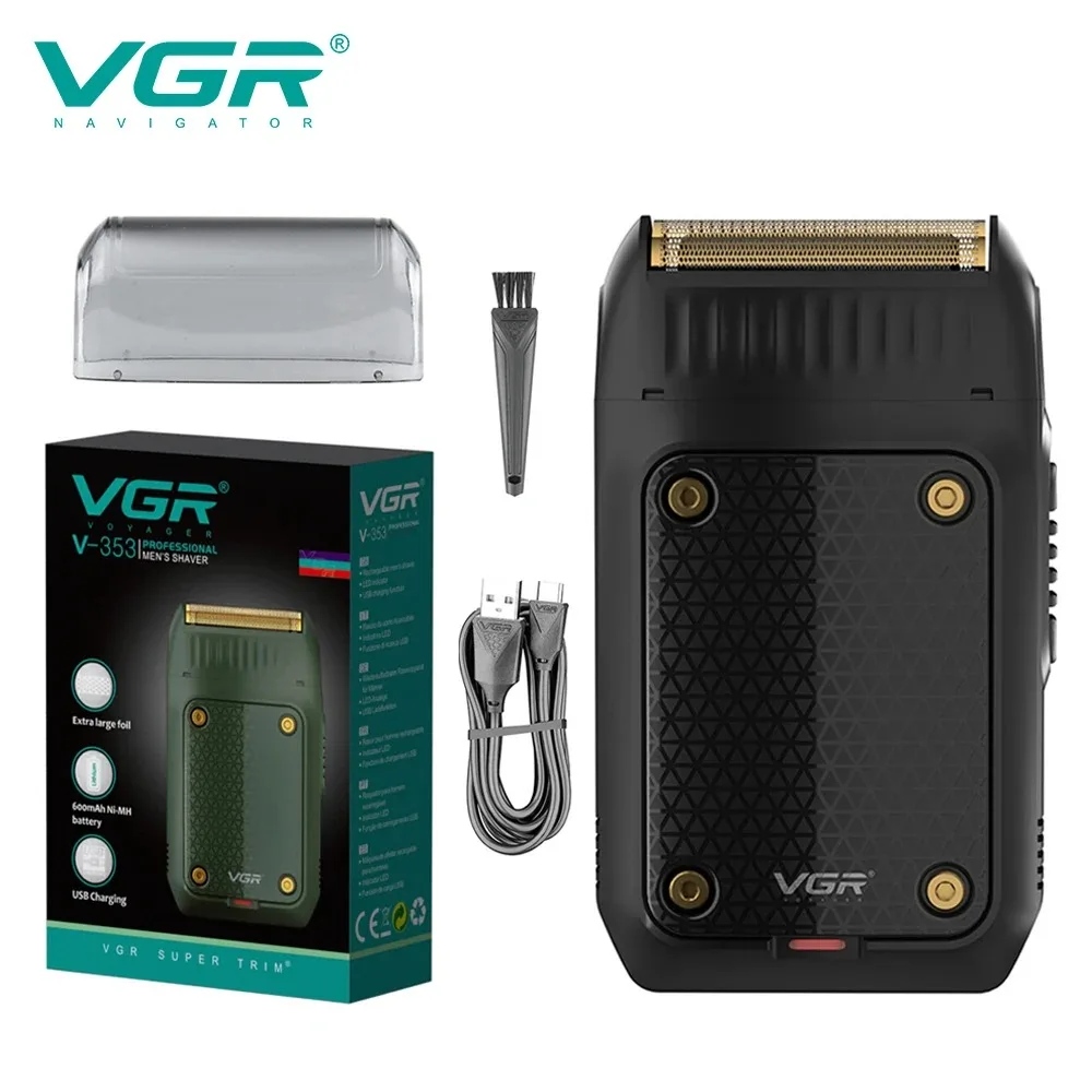 VGR Shaver Portable Reciprocating Aluminum Foil Shaver Rechargeable Professional Machine Shaving Electric Shavers for Men V-353 electric shaver