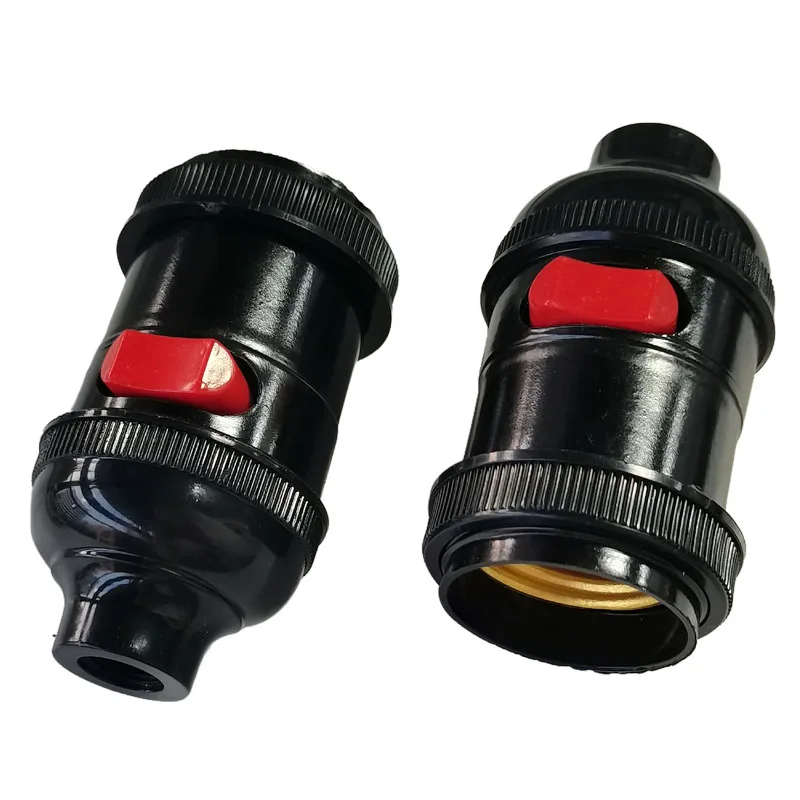 1PCS E27 Bakelite Lamp Holder with Switch Bedside Screw Chandelier Light Head Machine Tool Lamp Holder