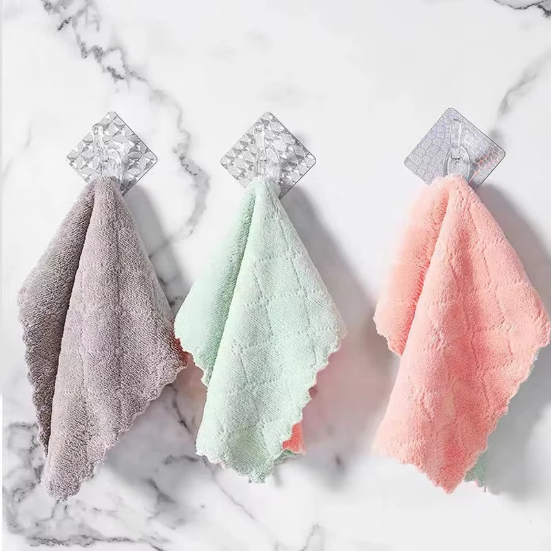 Microfiber towel 10pcs Microfiber Towel Absorbent Kitchen Cleaning Cloth Non-stick Oil Dish Towel Rags Napkins Tableware Household Cleaning