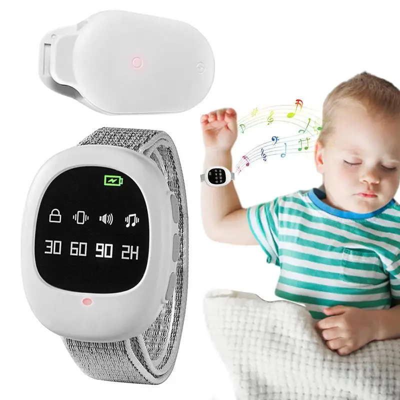 Bedwetting Sensor Alarm Boys Rechargeable Sensitive Vibration Bedwetting Watch With Timer Cordless Pee Alarm