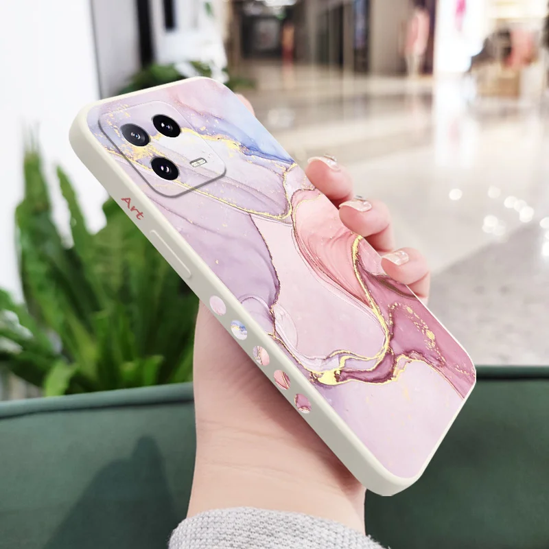 Elegant Gold Marble Liquid Silicone Phone Case Cover