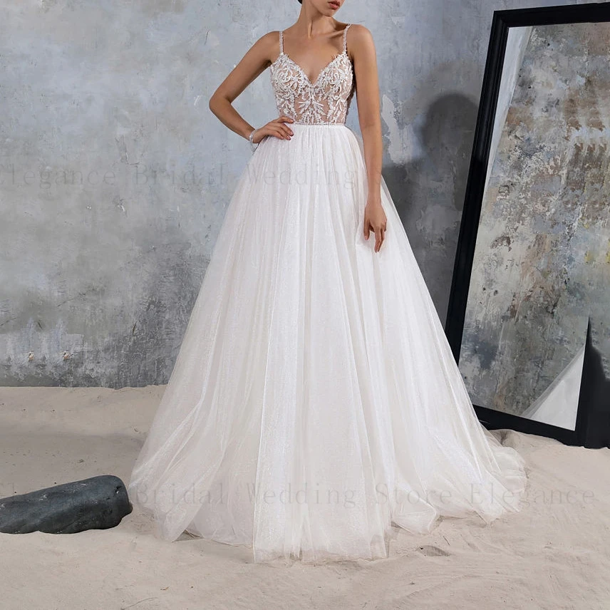 Sexy-Lace-Appliques-Sweetheart-Tulle-Wedding-Dress-for-Women-Long ...
