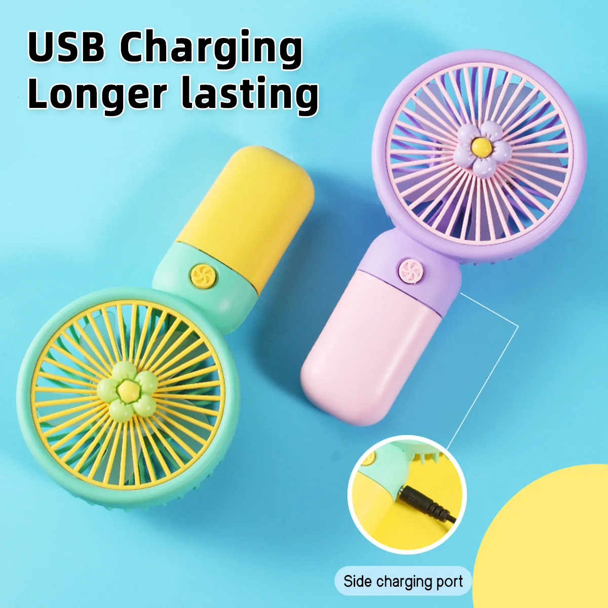 USB Rechargeable Mini Handheld Fan Summer Cartoon Cute Fruit Shape Multiple Styles Available Outdoor Portable Cooling Fan