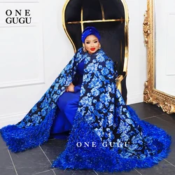 African Winter Cloak NIgerian Oversized Party Dresses For Women 2022 New Elegant Brocade Tassels Cardigan Cloak African Clothing