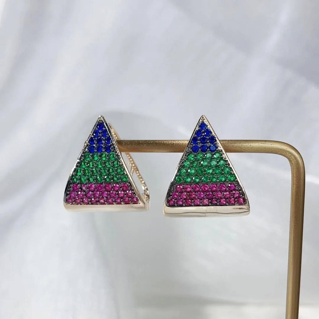 

EYER New OFFICE Lady Daily Earrings For Women Wedding Full Cubic Zircon Dubai Indian Bridal Earring Costume Jewelry Summer Party