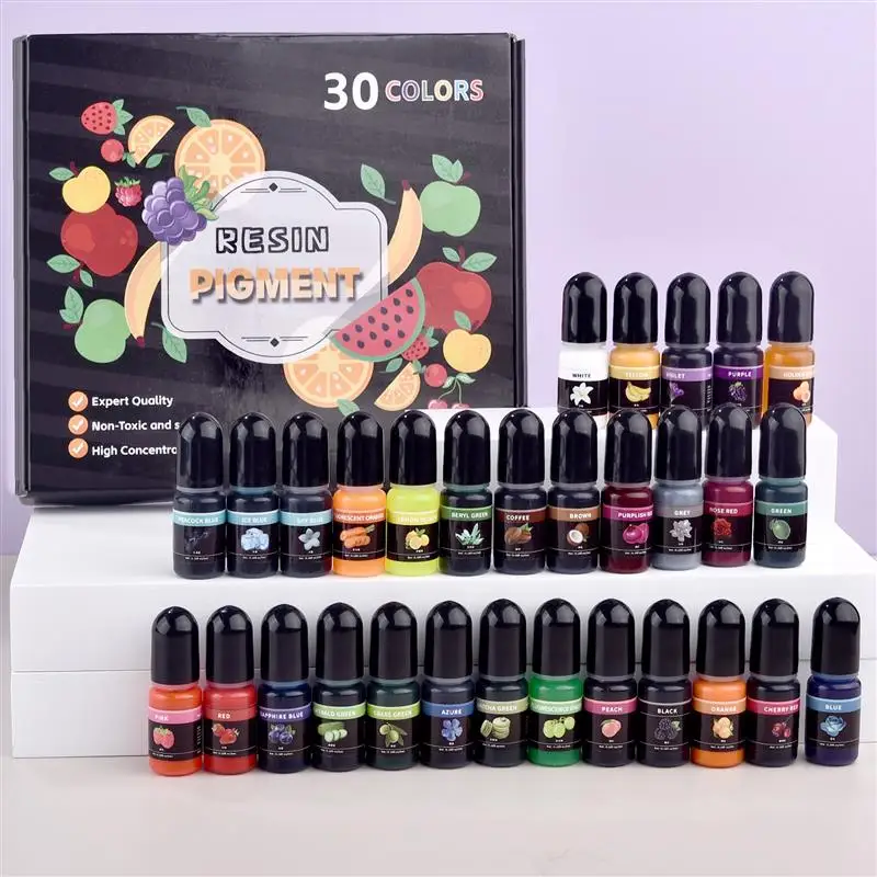 30Colors 5ml Epoxy Resin Pigment Kits Liquid Colorant Dye DIY UV Epoxy Resin Mold Jewelry Making Accessories Dye Pigment Sets