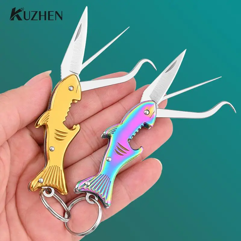 

Multifunctional Stainless Steel Toothpick Folding Knife Gift Bottle Opener Tool Anti-plug Tooth Crochet Fruit Knife