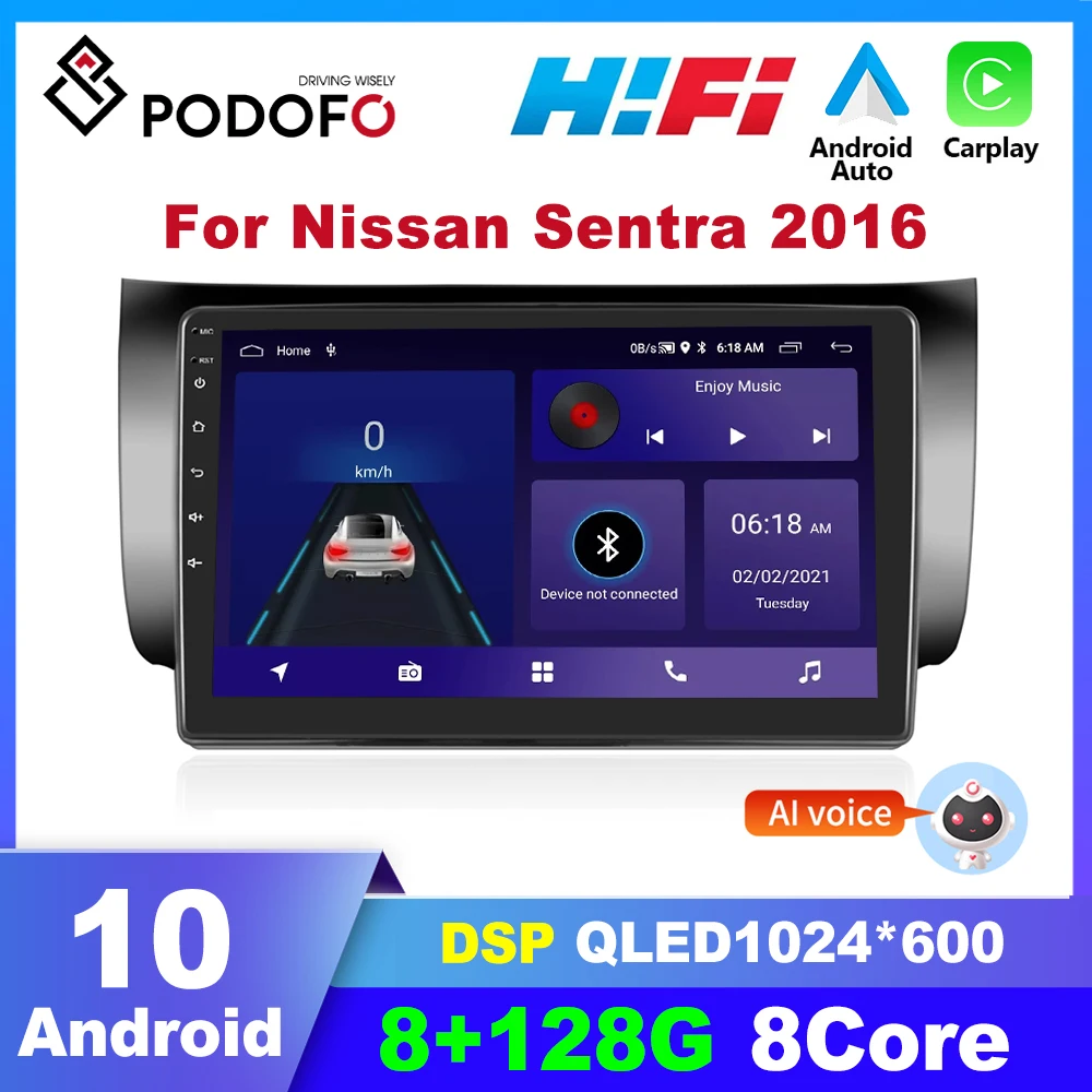 

Podofo Android 2din Carplay Car Radio For Nissan Sentra Slyphy 2016 Multimidia Video Player GPS Navigation Auto Stereo Autoradio