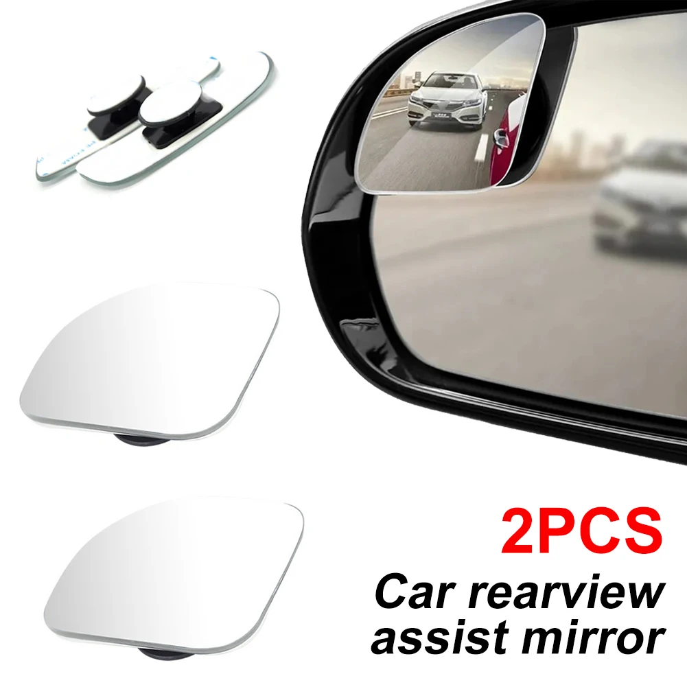 

2pcs Adjustable Car Blind Spot Mirror HD Frameless 360° Reversing Wide-angle Side Rear Mirrors Rearview Auxiliary Parking