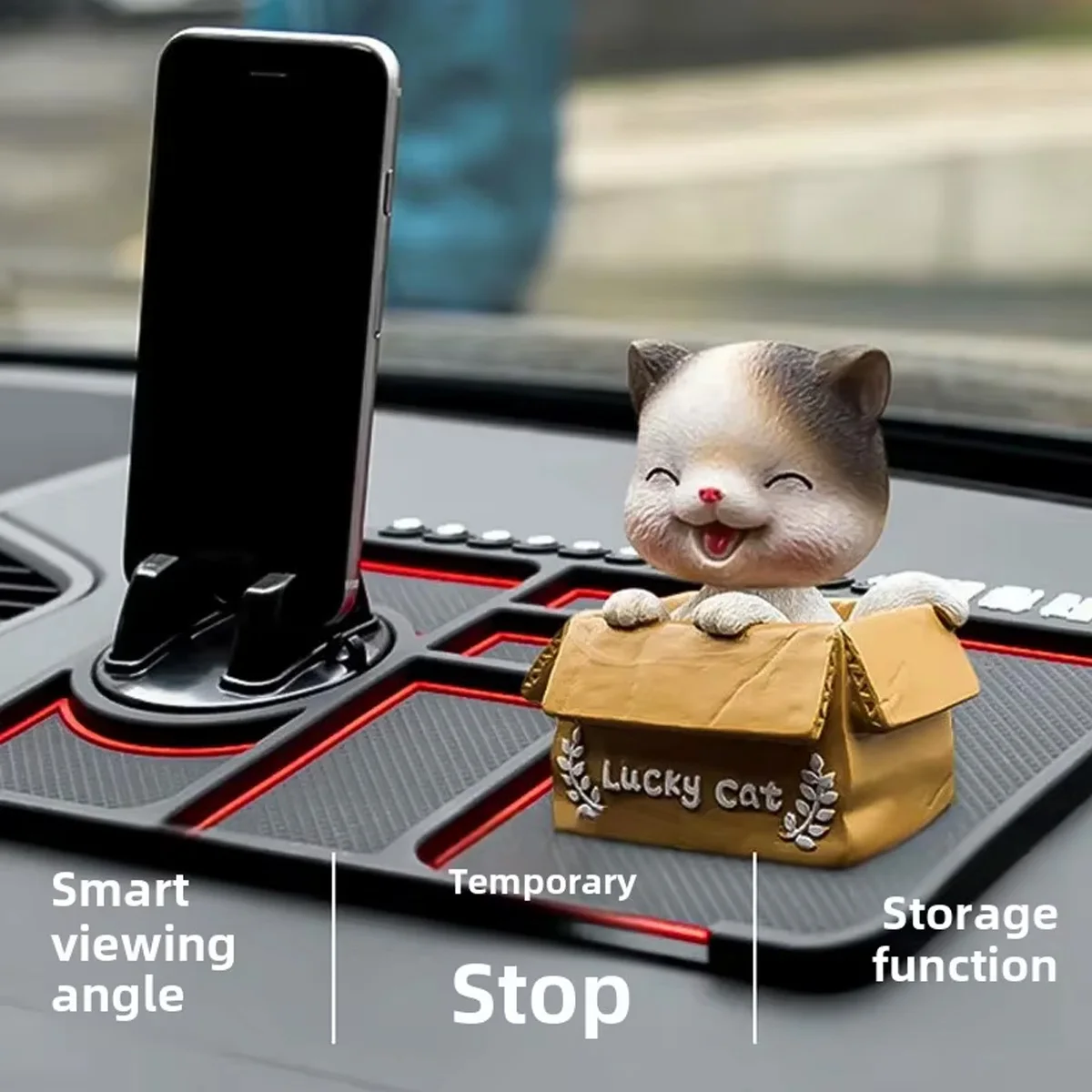 Car Anti Slip Pad Holder Car Phone Holder Multifunctional Internal Supplies Storage Pad Temporary Parking Number Universal 1pc