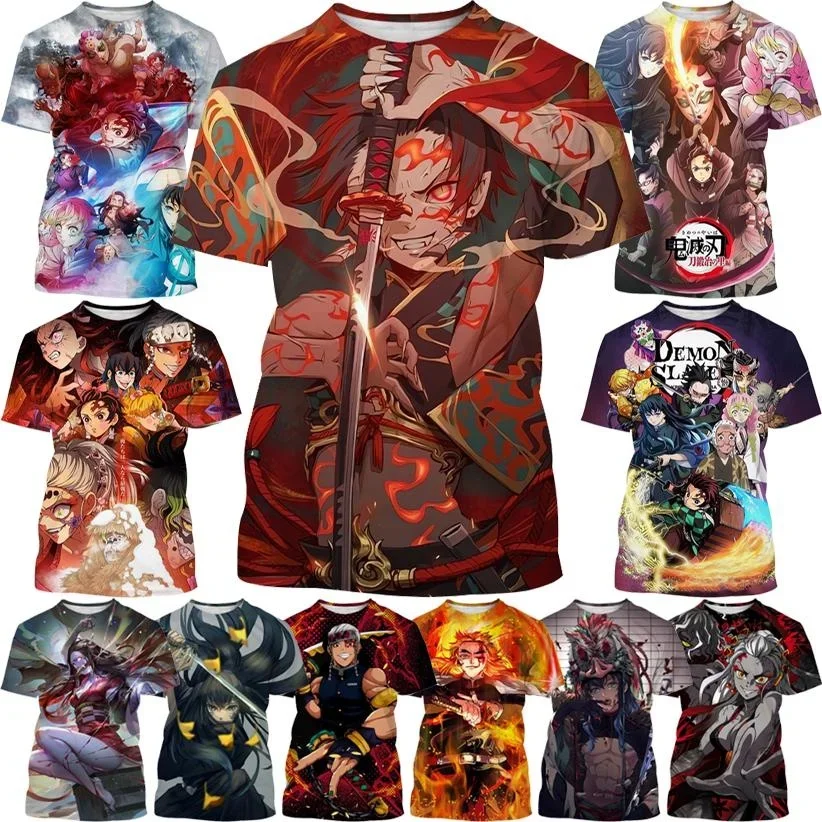 

2023 New Anime Demon Slayer Fashion T-Shirt Cartoon 3d Print Short Sleeve Kamado Nezuko Kochou Shinobu Shinobu Cosplay Top Tees