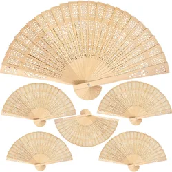 1pcs Folding Hand Held Wooden Fans Sandalwood Ladies Plain For Wedding Favors Dance Fan Vintage Folding Fan Hot Small Pocket