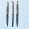 2023 Round Sharp 1pcs Hot Sale Factory Direct Kolinsky Acrylic Nail Brush Black Silver Metal Handle Big Size 14#16#18#20#22#24 1