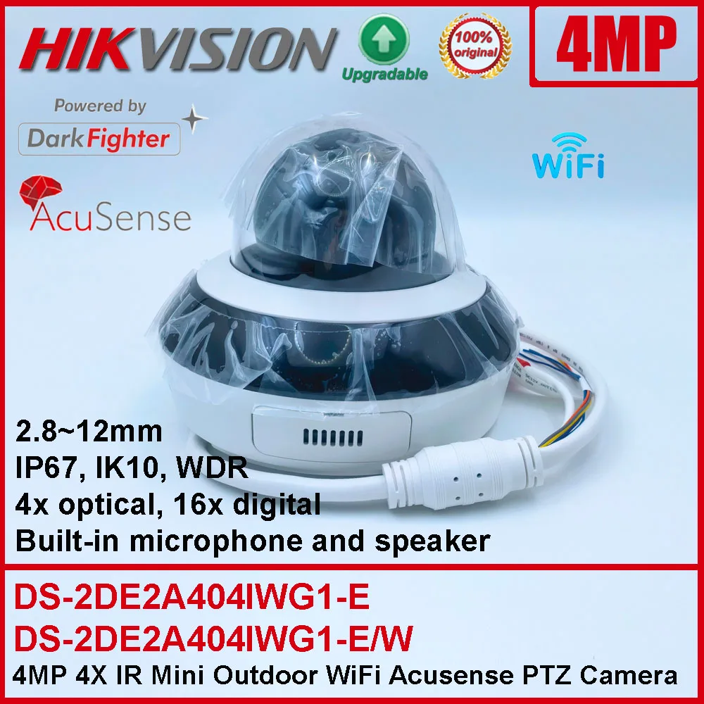 Hikvision DS-2DE2A404IWG1-E and Wireless WiFi DS-2DE2A404IWG1-E/W 4MP IR PoE Built-in Mic 4xZoom AcuSense DarkFighter PTZ Camera 1