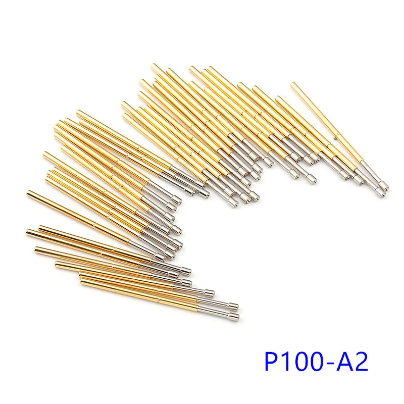 Hot Selling 100PCS/Bag of P100 Series Brass Spring Test Probe with Nickel Plated Needle Diameter Electronic Spring Test Probe