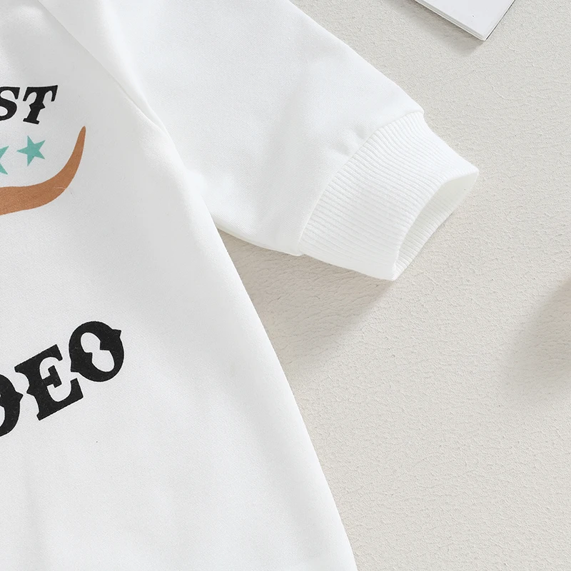 

Western Baby Girl Boy Clothes Cow Print Romper Jumpsuit Long Sleeve Pants Fall Outfit
