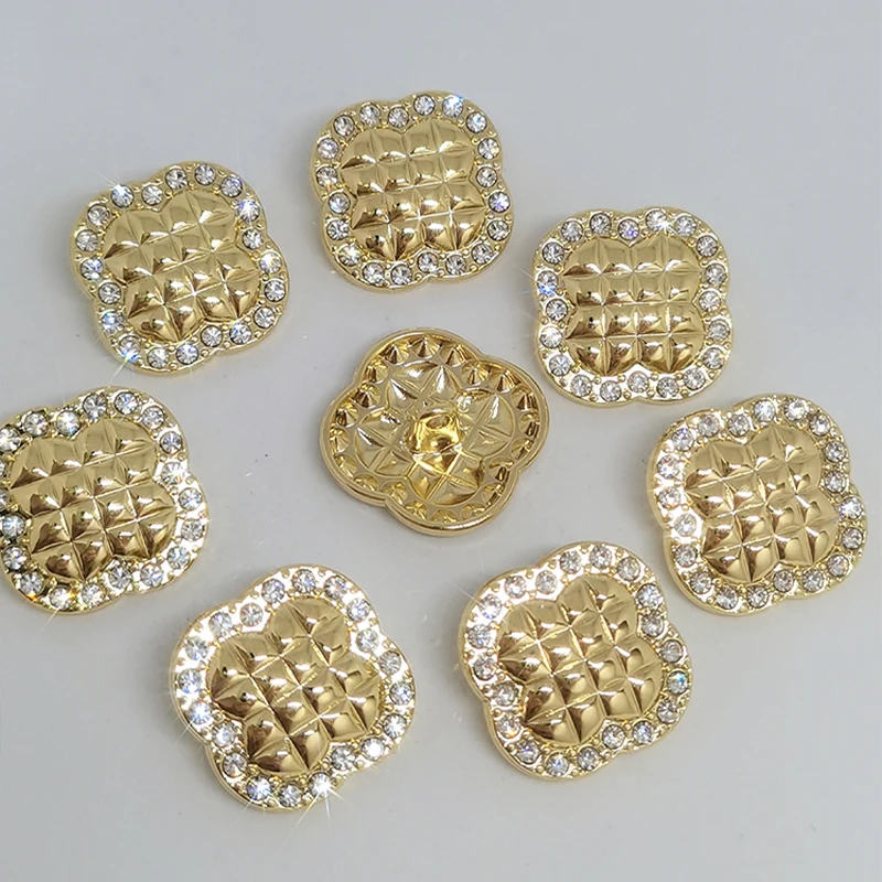 costura manualidades botones decorativos botones dorados Botones de Metal  con diamantes de imitación, accesorios de costura, adorno, recorte para