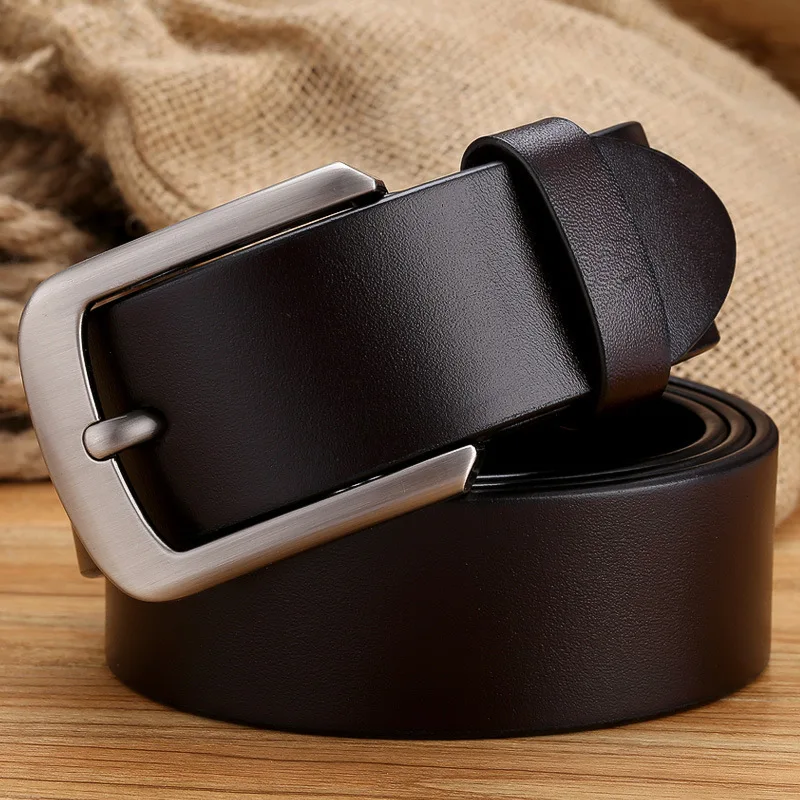 

3.8CM Men's Leather Belt Hard Metal Buckle Soft Man's Genuine Leather Belts Designer Real Leather Jeans Luxury Belt