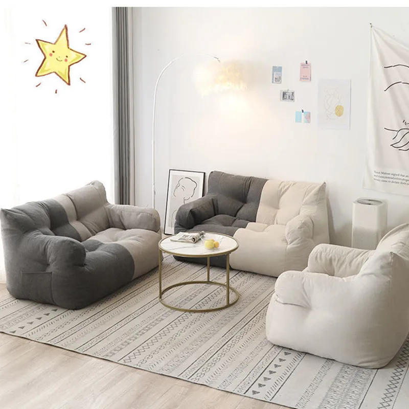 Piccolo appartamento sacco di fagioli gigante divano sedia cotone lino  divano pigro divano reclinabile sedile da pavimento Tatami Puff poltrona  angolo comodo - AliExpress