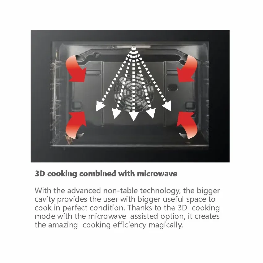 Black Glass Microwave with Grill 60cm 73L  Full Touch Built-in Microwave Oven 5
