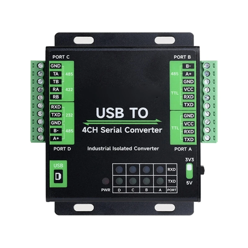 

Промышленный преобразователь USB в RS232/485/422/TTL на чипе FT4232HL