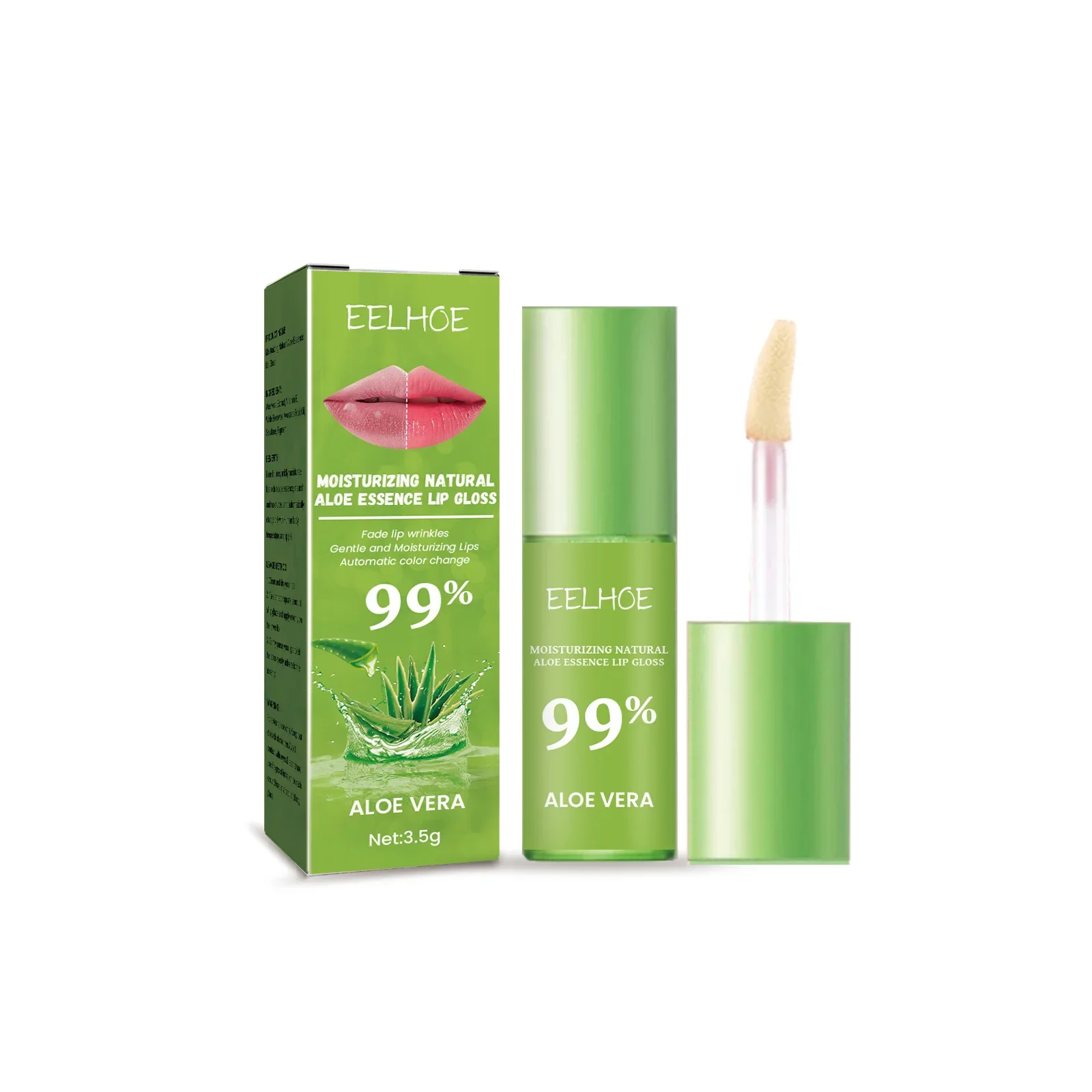 

Eelhoe Moisturizing Aloe Essence Lip Gloss Nourishing and Hydrating Repair Lip Dead Skin Water Light Glass Lip Gloss Wholesale