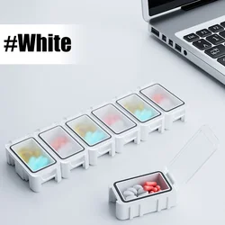 Extra Large Waterproof Weekly Pill Organizer - Portable 7 - Day Vitamin & Supplement Case, Easy Open Design (White - 1pcs)