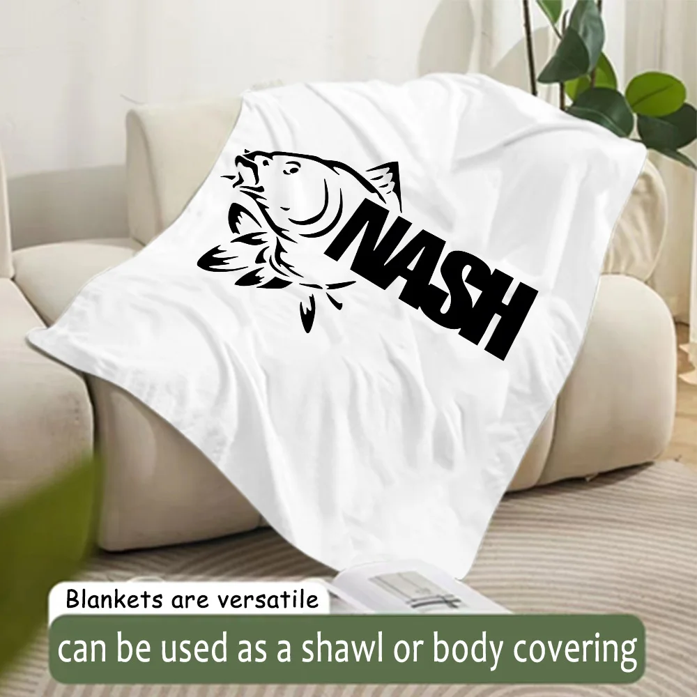Printed Blanket Nash Fishing Logo Picnic Blankets Warm Blanket Soft and Comfortable Blanket Home Travel Birthday Gift 6