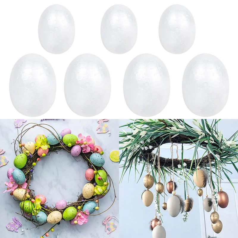 20PCS 3,5-9cm Weiß Schaum Ei für Home Ostern Party Dekoration DIY Handwerk Eier Urlaub Dekor, handgemachte Malerei Kinder Gefälligkeiten – Detail 3