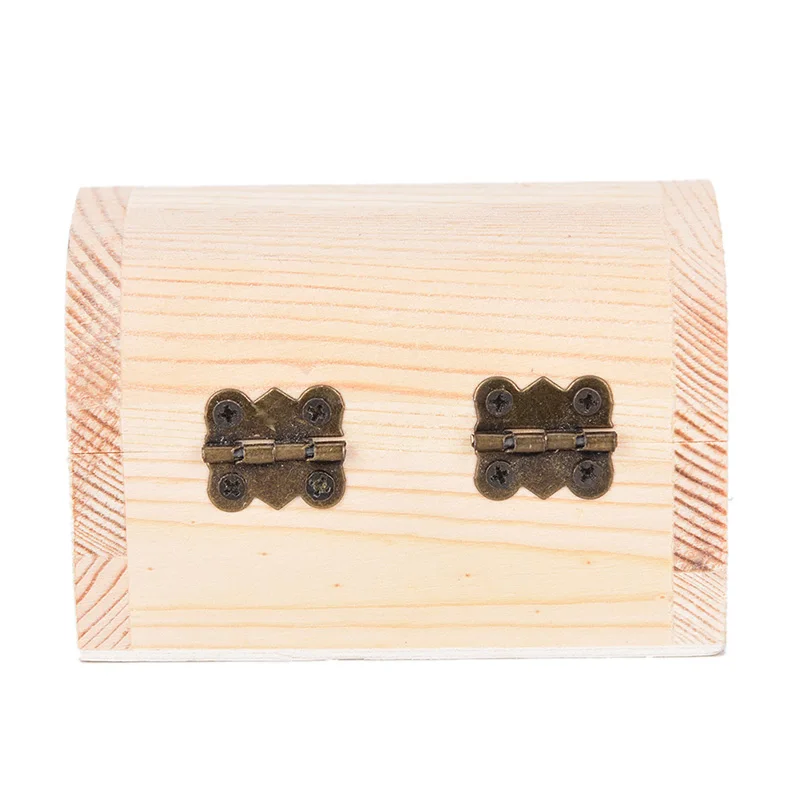 Wooden Vintage Treasure Chest Wood Jewellery Storage Box Case 6