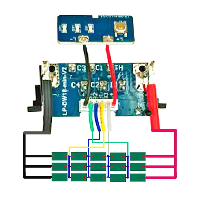 15*18650 리튬 이온 배터리 케이스 BMS PCBA 충전 보호 회로 기판 박스 하우징 DeWalt 18V XR 20V DCB206용