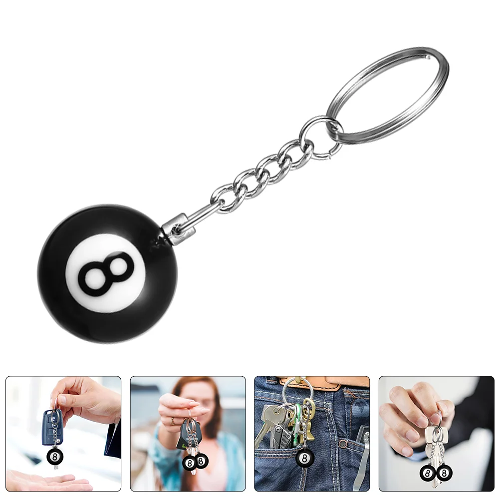 8Pcs   Billiards Keychains Keyrings Colored Billiards Ball Pendants Sports Themed Keychains floating keychains colored floating key rings water sports keychains surfboard pendant keychains water sports accessory