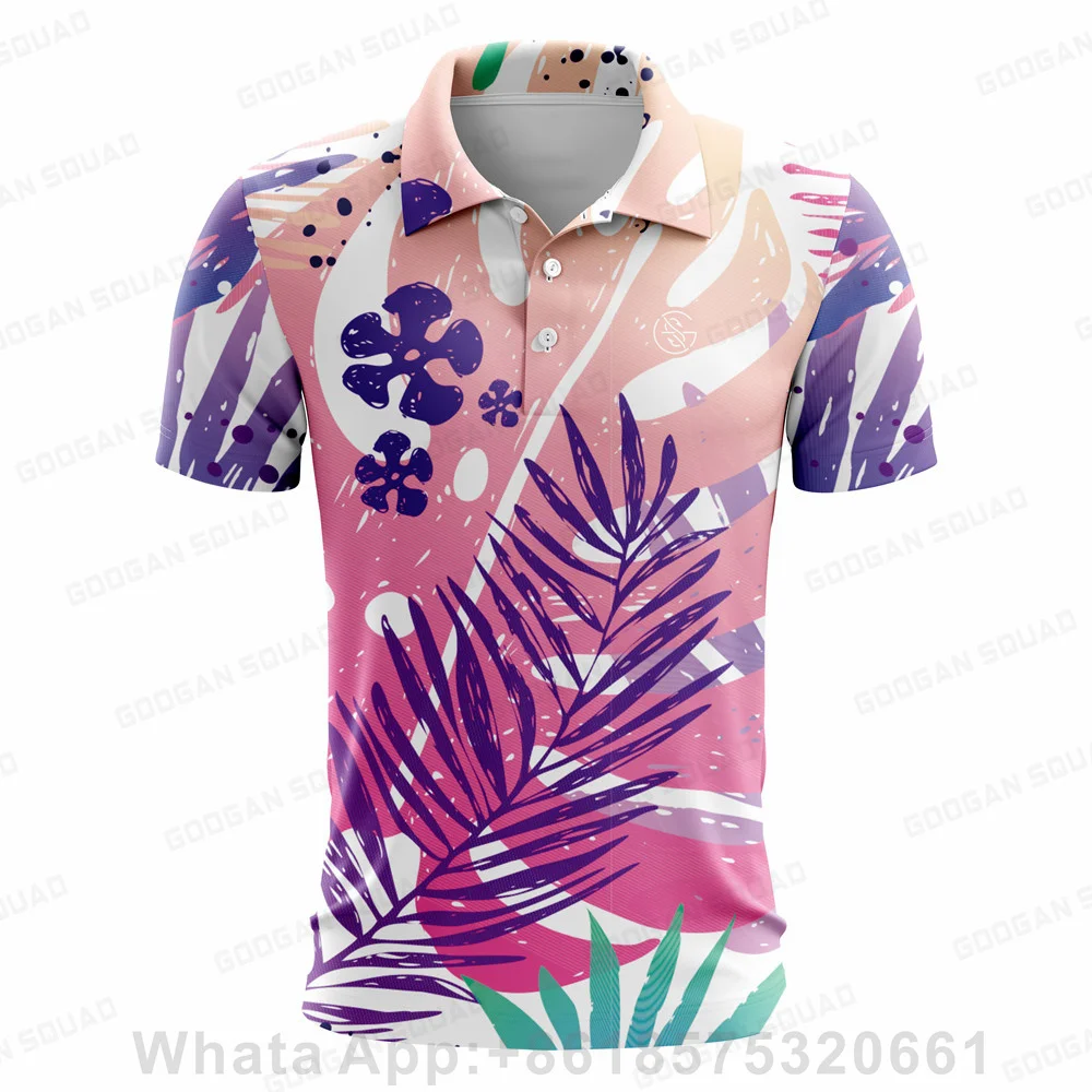Googan Squad Men's Summer Golf Shirt Short Sleeves Fast Breathable Casual Shirt Baseball Soccer Multisport Versatile Polo Shirt