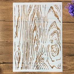 1Pcs A4 Wooden Texture DIY Layering Stencils Wall Painting Scrapbook Coloring Embossing Album Decorative Paper Card Template